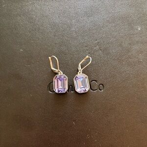 Lilac purple stone drop earrings
